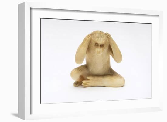 Hear No Evil, One of the Three Wise Monkeys-Japanese School-Framed Giclee Print