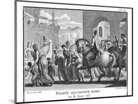 Hearing That Julius Caesar Has Crossed the Rubicon Pompeius Flees Rome-Augustyn Mirys-Mounted Photographic Print
