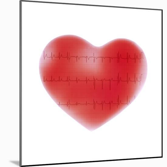 Heart And ECG-Cristina-Mounted Premium Photographic Print