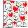 Heart And Skull Pattern-null-Mounted Giclee Print