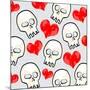 Heart And Skull Pattern-null-Mounted Giclee Print