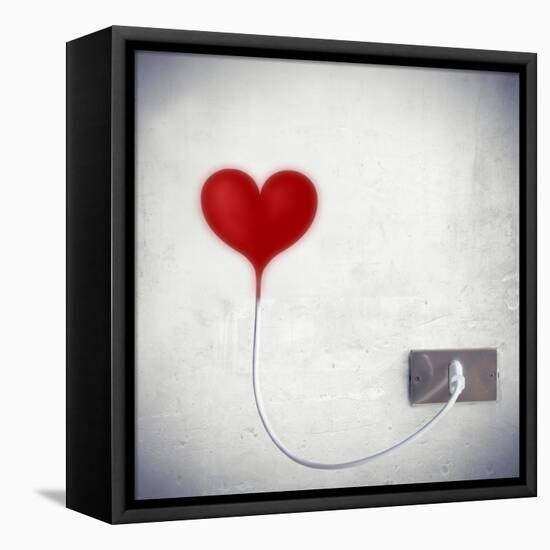 Heart Attached To A Socket-olly2-Framed Stretched Canvas