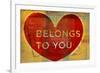 Heart Belongs-John W Golden-Framed Giclee Print