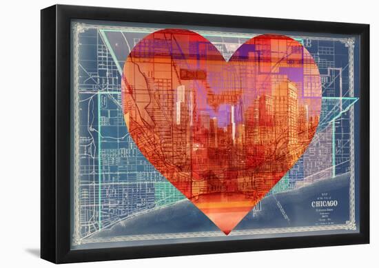 Heart Chicago-null-Framed Poster