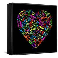 Heart Collected from Musical Notes-VLADGRIN-Framed Stretched Canvas