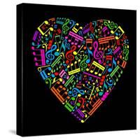 Heart Collected from Musical Notes-VLADGRIN-Stretched Canvas