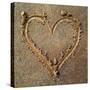 Heart Drawn in Sand-Tom Quartermaine-Stretched Canvas