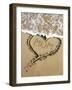 Heart Drawn in the Sand of a Beach with Mum Inside-null-Framed Photographic Print