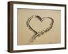 Heart Drawn in the Sand of a Beach-null-Framed Photographic Print