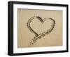 Heart Drawn in the Sand of a Beach-null-Framed Photographic Print