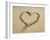 Heart Drawn in the Sand of a Beach-null-Framed Photographic Print