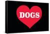 Heart (Love) Dogs-Ephemera-Framed Stretched Canvas