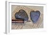 Heart Made of Stones with Old Postcard-Uwe Merkel-Framed Photographic Print