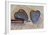 Heart Made of Stones with Old Postcard-Uwe Merkel-Framed Photographic Print