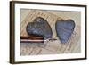 Heart Made of Stones with Old Postcard-Uwe Merkel-Framed Photographic Print