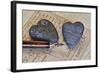 Heart Made of Stones with Old Postcard-Uwe Merkel-Framed Photographic Print