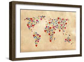 Heart Map 2-Mark Ashkenazi-Framed Giclee Print