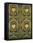 Heart Motif Ecclesiastical Wallpaper Design by Augustus Welby Pugin-Stapleton Collection-Framed Stretched Canvas