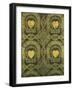 Heart Motif Ecclesiastical Wallpaper Design by Augustus Welby Pugin-Stapleton Collection-Framed Giclee Print