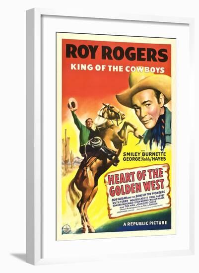 HEART OF THE GOLDEN WEST, Roy Rogers, 1942.-null-Framed Art Print