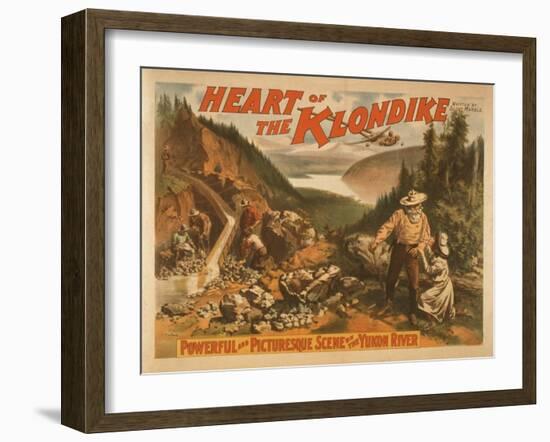 Heart of the Klondike Gold Mining Theatre Poster No.2-Lantern Press-Framed Art Print