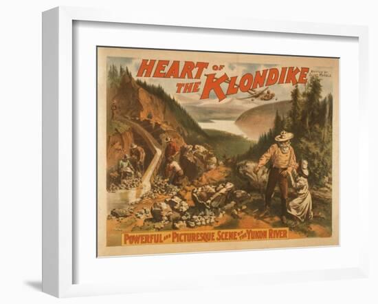 Heart of the Klondike Gold Mining Theatre Poster No.2-Lantern Press-Framed Art Print