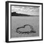 Heart on Beach BW-Tom Quartermaine-Framed Giclee Print