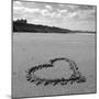 Heart on Beach BW-Tom Quartermaine-Mounted Giclee Print