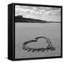 Heart on Beach BW-Tom Quartermaine-Framed Stretched Canvas