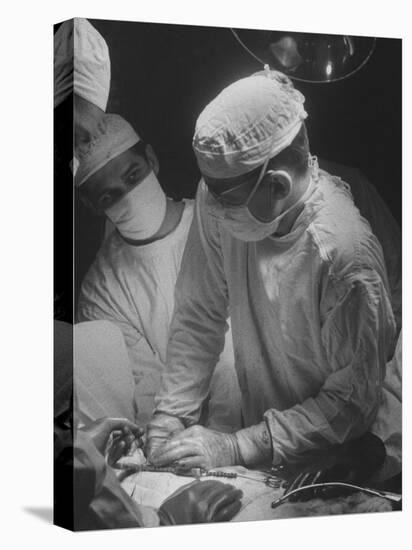 Heart Operation Performed by Surgeons at Hospital-Ed Clark-Stretched Canvas