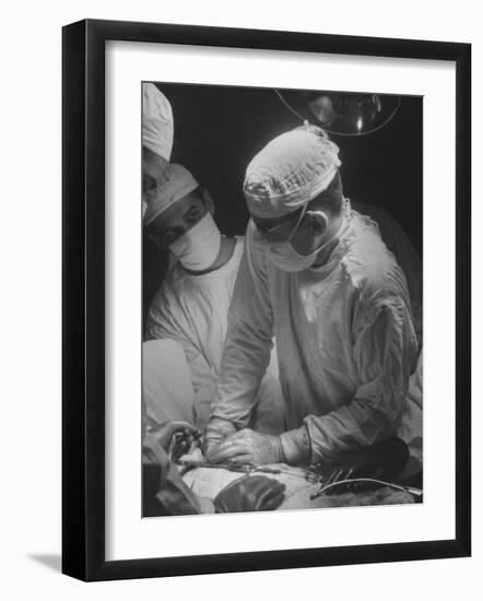 Heart Operation Performed by Surgeons at Hospital-Ed Clark-Framed Photographic Print