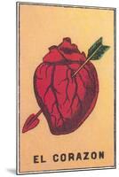 Heart Pierced by Arrow-null-Mounted Art Print