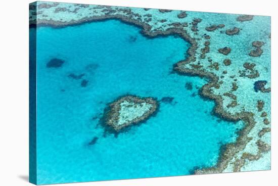 Heart reef in the Great Barrier Reef from above, Queensland, Australia.-Francesco Riccardo Iacomino-Stretched Canvas