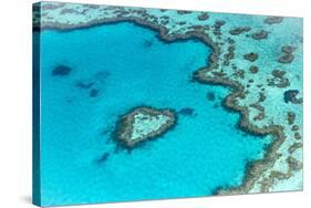 Heart reef in the Great Barrier Reef from above, Queensland, Australia.-Francesco Riccardo Iacomino-Stretched Canvas