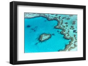 Heart reef in the Great Barrier Reef from above, Queensland, Australia.-Francesco Riccardo Iacomino-Framed Photographic Print