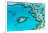 Heart reef in the Great Barrier Reef from above, Queensland, Australia.-Francesco Riccardo Iacomino-Framed Photographic Print