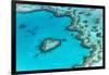 Heart reef in the Great Barrier Reef from above, Queensland, Australia.-Francesco Riccardo Iacomino-Framed Photographic Print