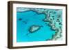 Heart reef in the Great Barrier Reef from above, Queensland, Australia.-Francesco Riccardo Iacomino-Framed Photographic Print