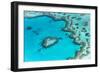 Heart reef in the Great Barrier Reef from above, Queensland, Australia.-Francesco Riccardo Iacomino-Framed Photographic Print