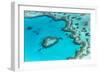 Heart reef in the Great Barrier Reef from above, Queensland, Australia.-Francesco Riccardo Iacomino-Framed Photographic Print