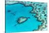 Heart reef in the Great Barrier Reef from above, Queensland, Australia.-Francesco Riccardo Iacomino-Stretched Canvas