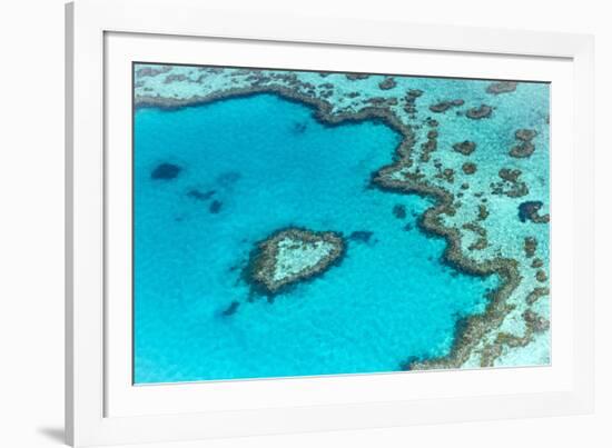 Heart reef in the Great Barrier Reef from above, Queensland, Australia.-Francesco Riccardo Iacomino-Framed Photographic Print