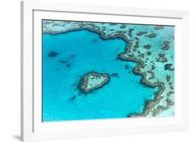 Heart reef in the Great Barrier Reef from above, Queensland, Australia.-Francesco Riccardo Iacomino-Framed Photographic Print