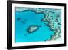 Heart reef in the Great Barrier Reef from above, Queensland, Australia.-Francesco Riccardo Iacomino-Framed Photographic Print