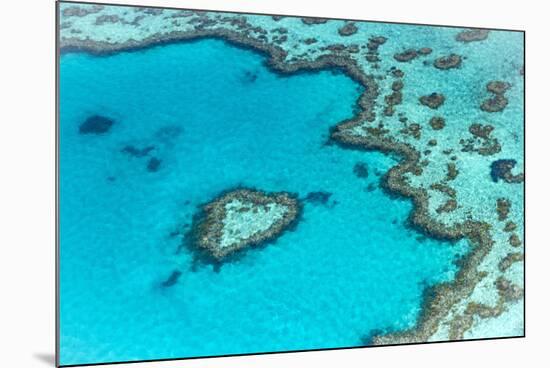 Heart reef in the Great Barrier Reef from above, Queensland, Australia.-Francesco Riccardo Iacomino-Mounted Photographic Print