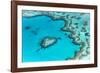 Heart reef in the Great Barrier Reef from above, Queensland, Australia.-Francesco Riccardo Iacomino-Framed Photographic Print