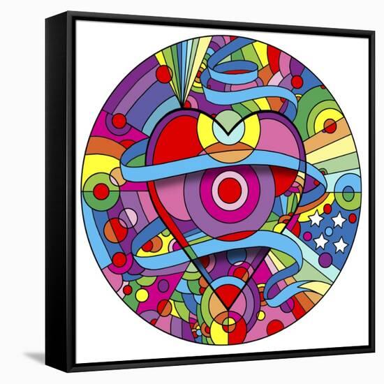 Heart Ribbons-Howie Green-Framed Stretched Canvas