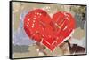 Heart Shape Collage Background, Made Of Magazines And Paper Clippings. Made Myself-donatas1205-Framed Stretched Canvas