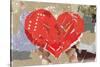 Heart Shape Collage Background, Made Of Magazines And Paper Clippings. Made Myself-donatas1205-Stretched Canvas