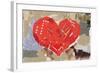 Heart Shape Collage Background, Made Of Magazines And Paper Clippings. Made Myself-donatas1205-Framed Art Print